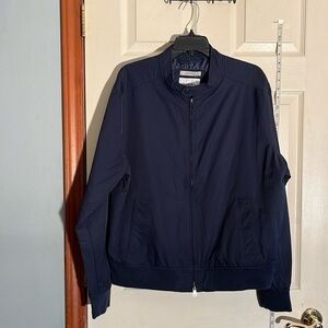 New-Goodfellow&co.-L-navy blue-water resistant, lightweight bomber jacket